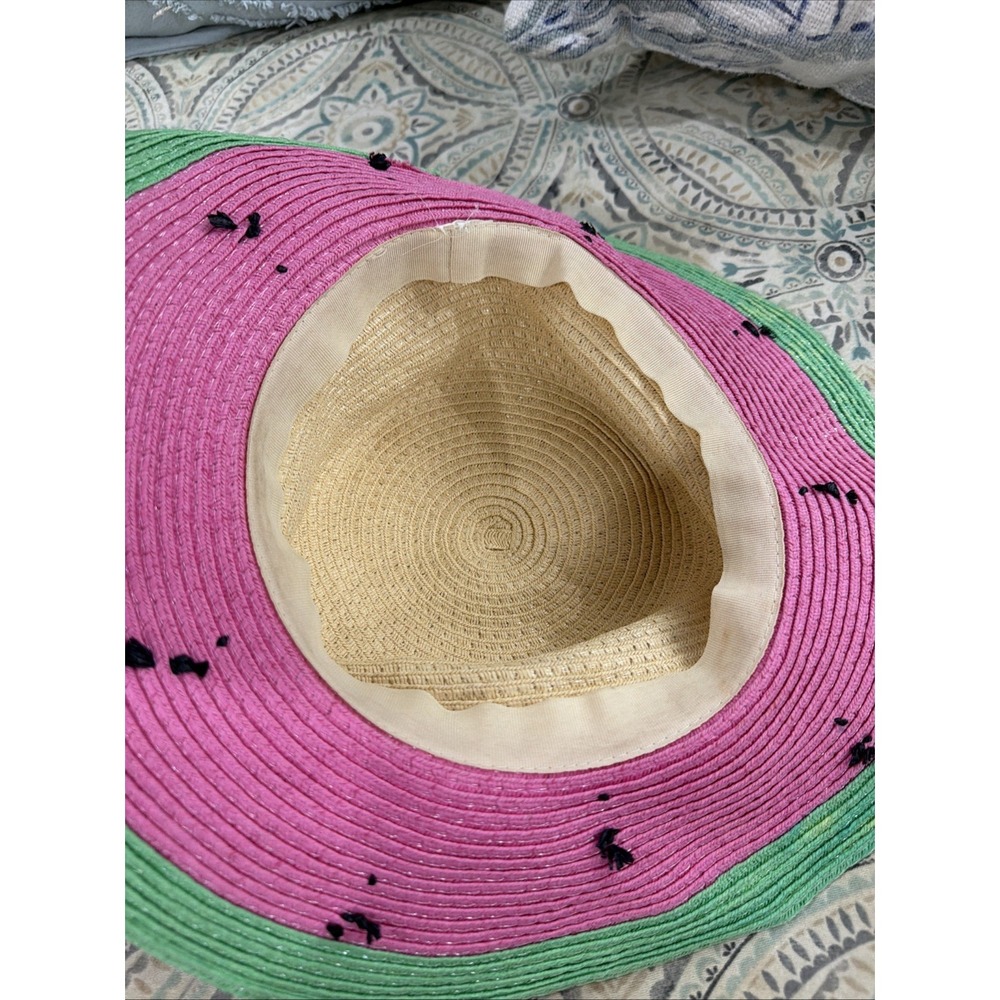 Watermelon Sun Hat Small Girl Child Straw Headband - Picture 9 of 13